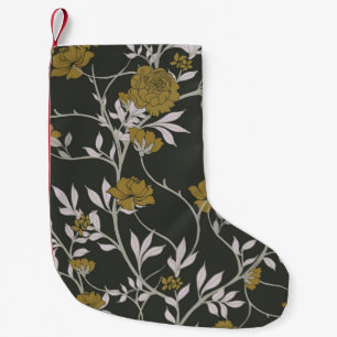 Petite Chaussette De Noël Elégant fleuri : design motif vintage.