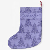 Petite Chaussette De Noël Élégant Motif d'arbre | Charming Lavender Custom (Dos)