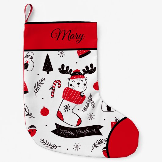 Petite Chaussette De Noël Élégant motif de Noël chic (Devant)