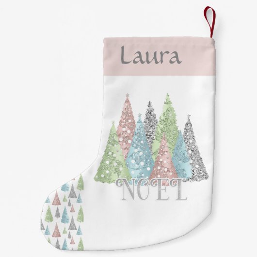 Petite Chaussette De Noël Élégant Pastel Parties scintillant Arbre de Noël S (Dos)