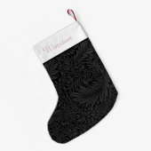 Petite Chaussette De Noël Élégant Personnalisé noir flou rose (Dos (Accrochage))