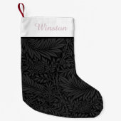 Petite Chaussette De Noël Élégant Personnalisé noir flou rose (Devant)