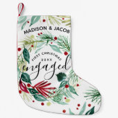 Petite Chaussette De Noël Élégant premier Noël Engagé Verdure Wreath (Devant)