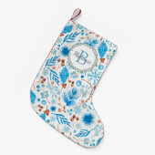 Petite Chaussette De Noël Elégante aquarelle d'hiver Motif Monogramme Wreath (Devant (Accrochage))