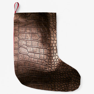 Petite Chaussette De Noël Elégante texture en cuir du soir.