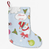 Petite Chaussette De Noël Eléments de Noël Motif Snowman (Devant)