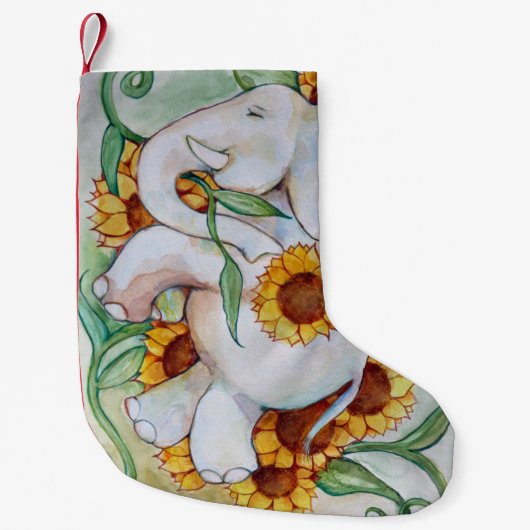 Petite Chaussette De Noël Éléphant de tournesol (Devant)