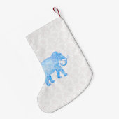 Petite Chaussette De Noël Éléphant indien bleu de motif (Dos (Accrochage))