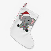 Petite Chaussette De Noël Eléphant Noël Neige Hiver Animaux Eléphants (Devant (Accrochage))