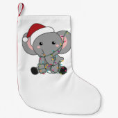 Petite Chaussette De Noël Eléphant Noël Neige Hiver Animaux Eléphants (Devant)