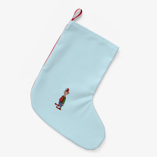 Petite Chaussette De Noël Elf At Attention bleu Noël bas petit (Devant (Accrochage))