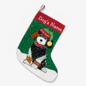Petite Chaussette De Noël Elf Bernedoodle de Noël personnalisé (Devant (Accrochage))