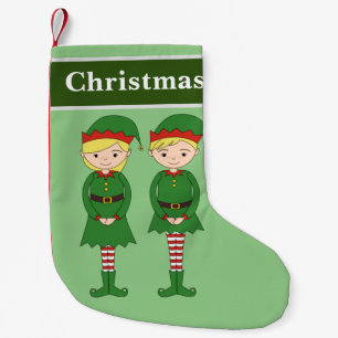 Petite Chaussette De Noël Elfes de Noël Vert