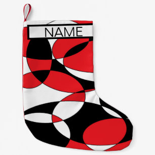Petite Chaussette De Noël Elliptiques noires, blanches et rouges