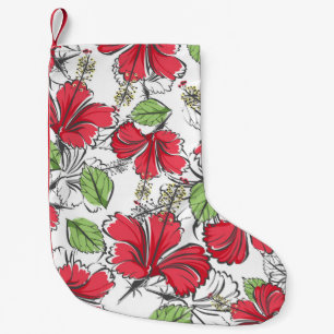 Petite Chaussette De Noël Embrassez les tropiques avec vintage hibiscus moti