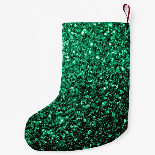 Petite Chaussette De Noël Emerald Green fausse parties scintillant scintille (Dos)