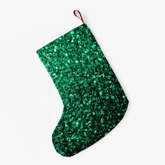 Petite Chaussette De Noël Emerald Green fausse parties scintillant scintille (Dos (Accrochage))