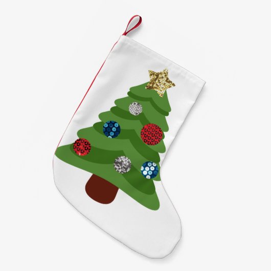 Petite Chaussette De Noël emoji noël arbre xmas stockage (Devant (Accrochage))