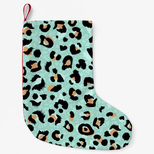 Petite Chaussette De Noël Empreinte de léopard, motif animal (Devant)