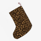 Petite Chaussette De Noël Empreinte de léopard Motif Classic Jungle Round (Dos (Accrochage))