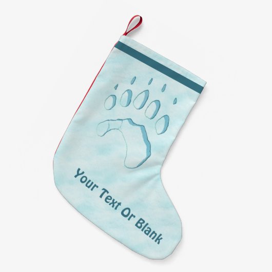 Petite Chaussette De Noël Empreinte de patte d'ours polaire (Devant (Accrochage))