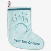 Petite Chaussette De Noël Empreinte de patte d'ours polaire (Devant)