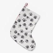 Petite Chaussette De Noël Empreintes Paw : Chien Monochrome Sans Seamless. (Devant (Accrochage))