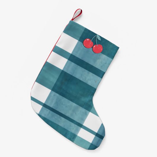 Petite Chaussette De Noël En vichy vert rétro (Devant (Accrochage))
