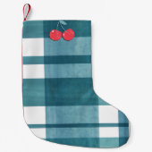 Petite Chaussette De Noël En vichy vert rétro (Devant)
