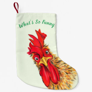 Petite Chaussette De Noël Encombrement de Noël du coq amusant - Texte person
