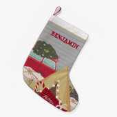 Petite Chaussette De Noël Enfants Noël Camping Aventure Cadeaux Aquarelle (Devant (Accrochage))
