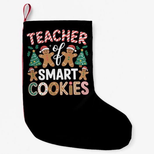 Petite Chaussette De Noël Enseignant De Noël Des Cookies Intelligents (Devant)