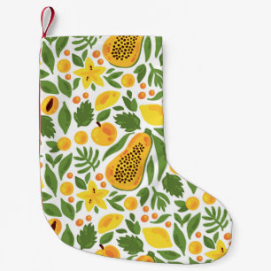 Petite Chaussette De Noël Ensemble de fruits exotiques : papaye, citron, man