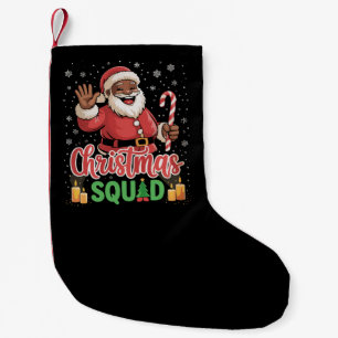 Petite Chaussette De Noël Équipe de Noël Santa Afro Man Fier Noir Africain