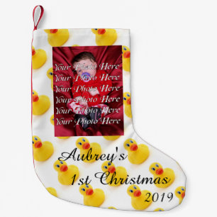 Petite Chaussette De Noël Ęr Noël de canards jaunes en caoutchouc