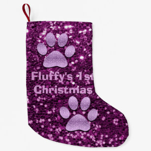 Petite Chaussette De Noël Ęr Noël de chiot de pattes de parties