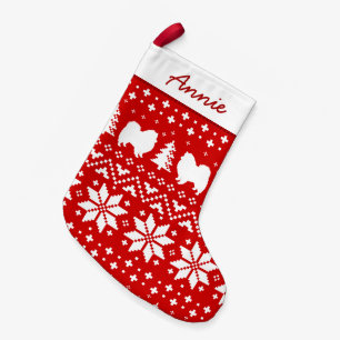 Petite Chaussette De Noël Eskies américains de motif de silhouettes de chie