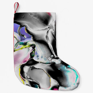 Petite Chaussette De Noël Espace. Arrière - plan blanc brillant. Photo de l'