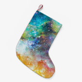 Petite Chaussette De Noël Espace futuriste, arrière - plan nébuleux étoilé. (Devant (Accrochage))