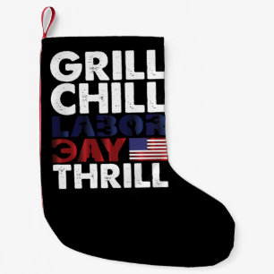 Petite Chaussette De Noël Etats-Unis Grill Chill Fête du Travail Thrill BBQ 