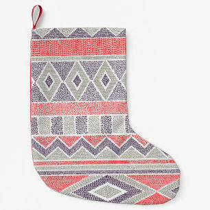 Petite Chaussette De Noël Ethnic Striped Tribal : Vintage artisanal