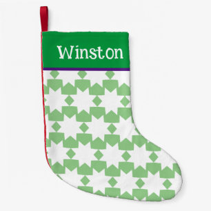Petite Chaussette De Noël Étoile blanche Customisée Green Christmas Stocking