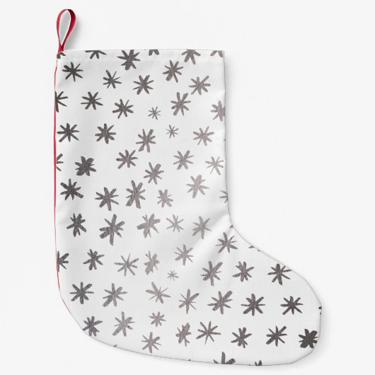 Petite Chaussette De Noël étoiles métalliques - argent (Devant)