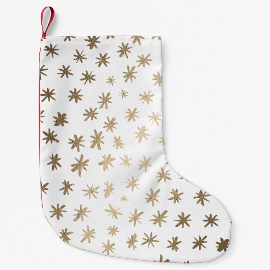 Petite Chaussette De Noël étoiles métalliques - or (Devant)