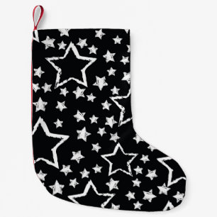 Petite Chaussette De Noël étoiles noires, blanches : grogne urbaine.