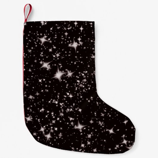 Petite Chaussette De Noël étoiles noires nuit noël bas noël (Devant)