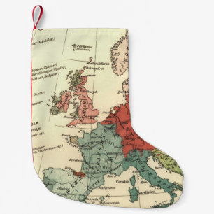 Petite Chaussette De Noël Europe Carte Pays Antique Mondiale