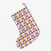 Petite Chaussette De Noël Exécuter Embrasser la vie violet jaune (Dos (Accrochage))