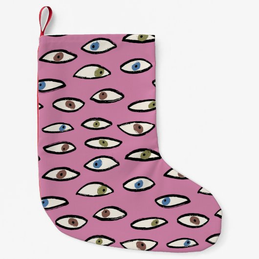 Petite Chaussette De Noël Eyes seamless pattern,background with hand drawn e (Devant)