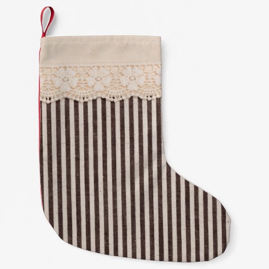 Petite Chaussette De Noël Fabric textile texture and lace for background (Devant)